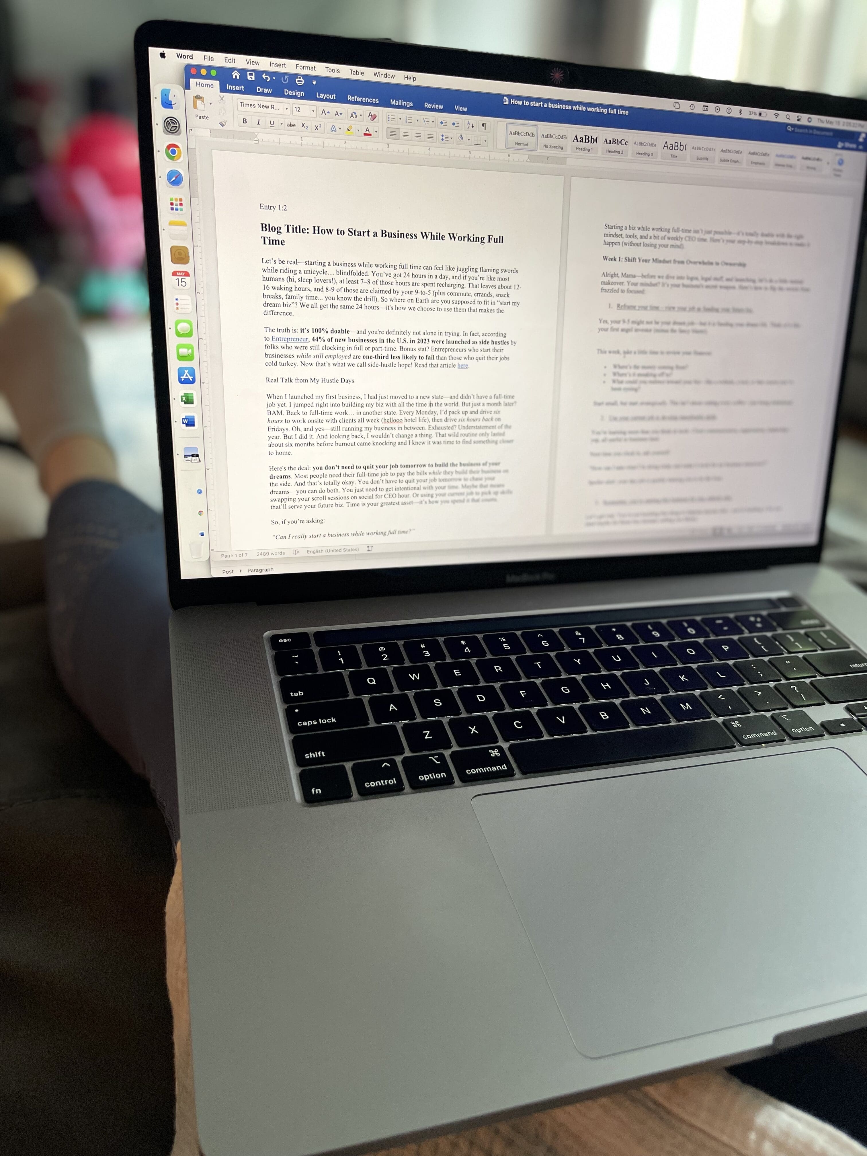 Ashley blogging - starting a business while working full time