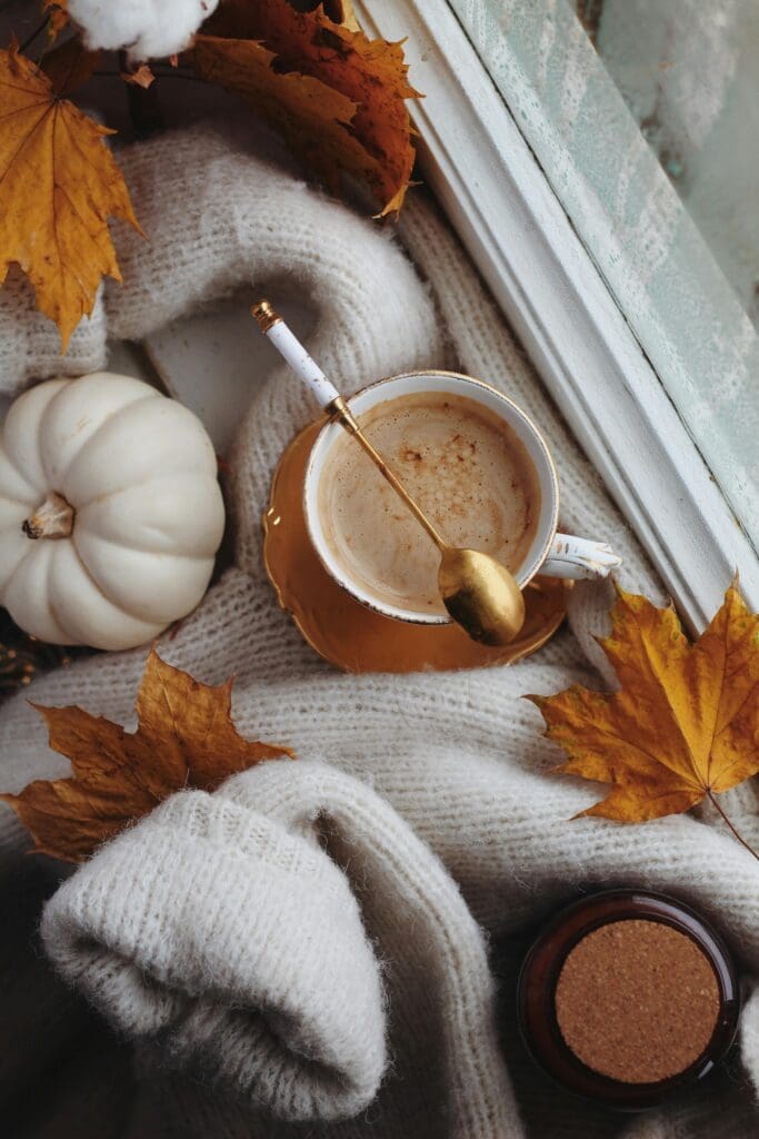 comfort zone is with a pumpkin spiced latte