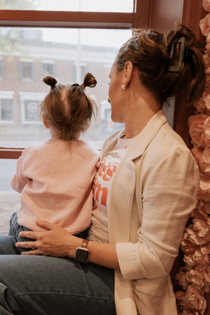 busy mom working